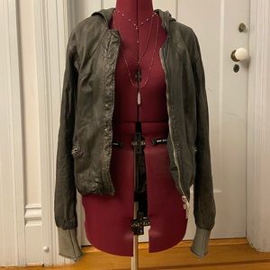Giorgio Brato leather hoodie jacket